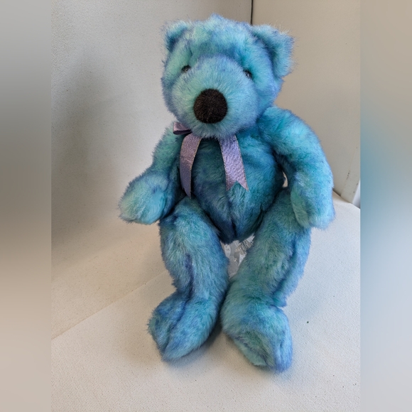 Ty 1999 Blue Teddy Bear Plush Stuffed Animal M-2 - Picture 2 of 11
